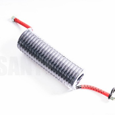 Wholesale Professional Trucks & Cars Bodys Air Connection Products PA12 Black Coiled Air Hose with Red Protection M16 M22