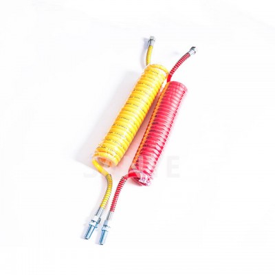 Red Emergency Line, Air Suzi Coils for 5 Wheels Semi-Trailer, PU Air Brake Hose and Connector