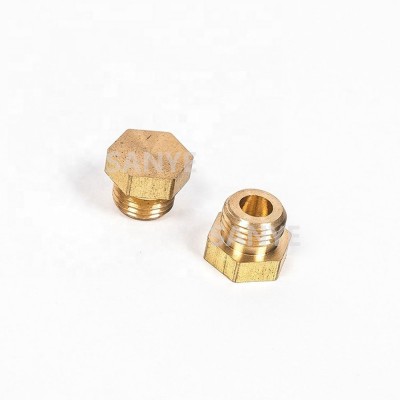 Hex Male Nuts Hollow Brass Plug with ANSI Thread for use with Pumps / Valves